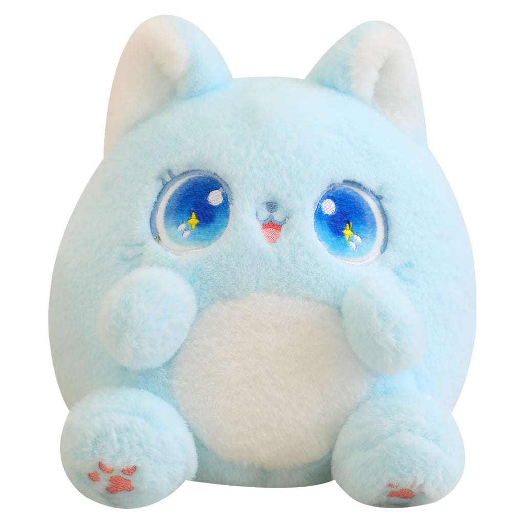 Fat Cat Plush Pillow, White 14 Inch,Cute Stuffed Animal