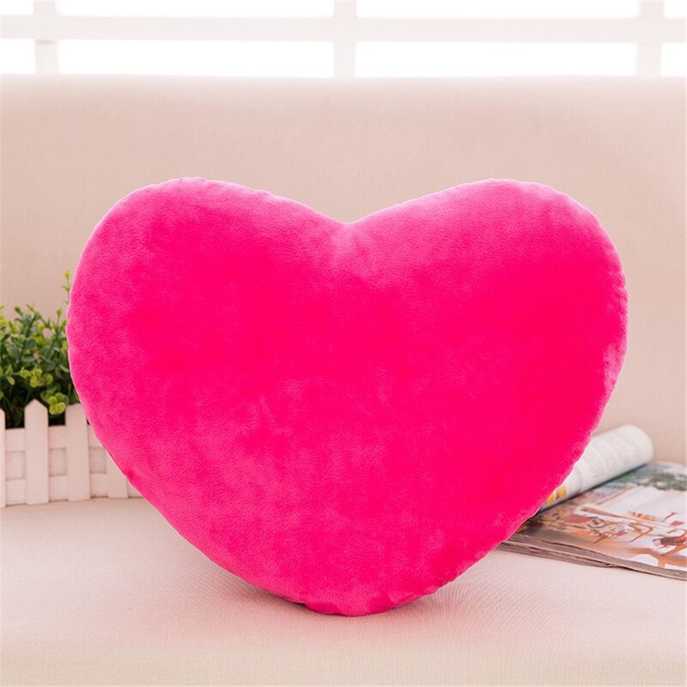 S_SSOY Plush Pillow Heart Shape Cushion Fluffy Throw Pillows Decorative Back Cushions for Friends Valentine's Day (Light Yellow)