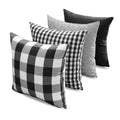 Farmhouse Brown Gingham Checkered Plaid Throw Pillow Covers 20x20 Set of 2