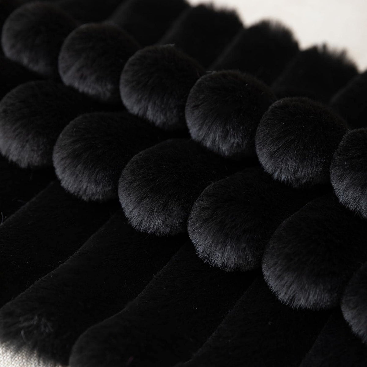 ZLINA Faux Fur Decorative Throw Pillow Covers 22 x 22 Inch,Black