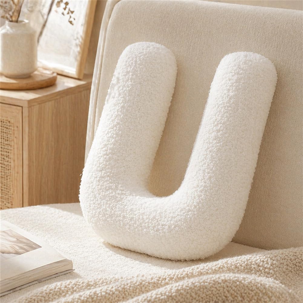 Letter Plush Pillow, Letter Hugging Throw Pillows, Decorative Initial Letter Shaped Throw Pillows for Bed Couch, Letter Pillows English Alphabet A to Z for Sofa Bedroom Living Room Decor (A)