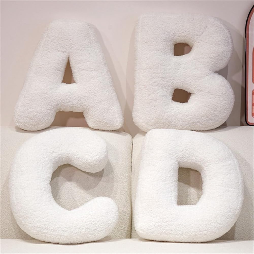 Letter Plush Pillow, Letter Hugging Throw Pillows, Decorative Initial Letter Shaped Throw Pillows for Bed Couch, Letter Pillows English Alphabet A to Z for Sofa Bedroom Living Room Decor (A)