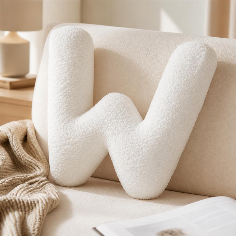 Letter Plush Pillow, Letter Hugging Throw Pillows, Decorative Initial Letter Shaped Throw Pillows for Bed Couch, Letter Pillows English Alphabet A to Z for Sofa Bedroom Living Room Decor (A)