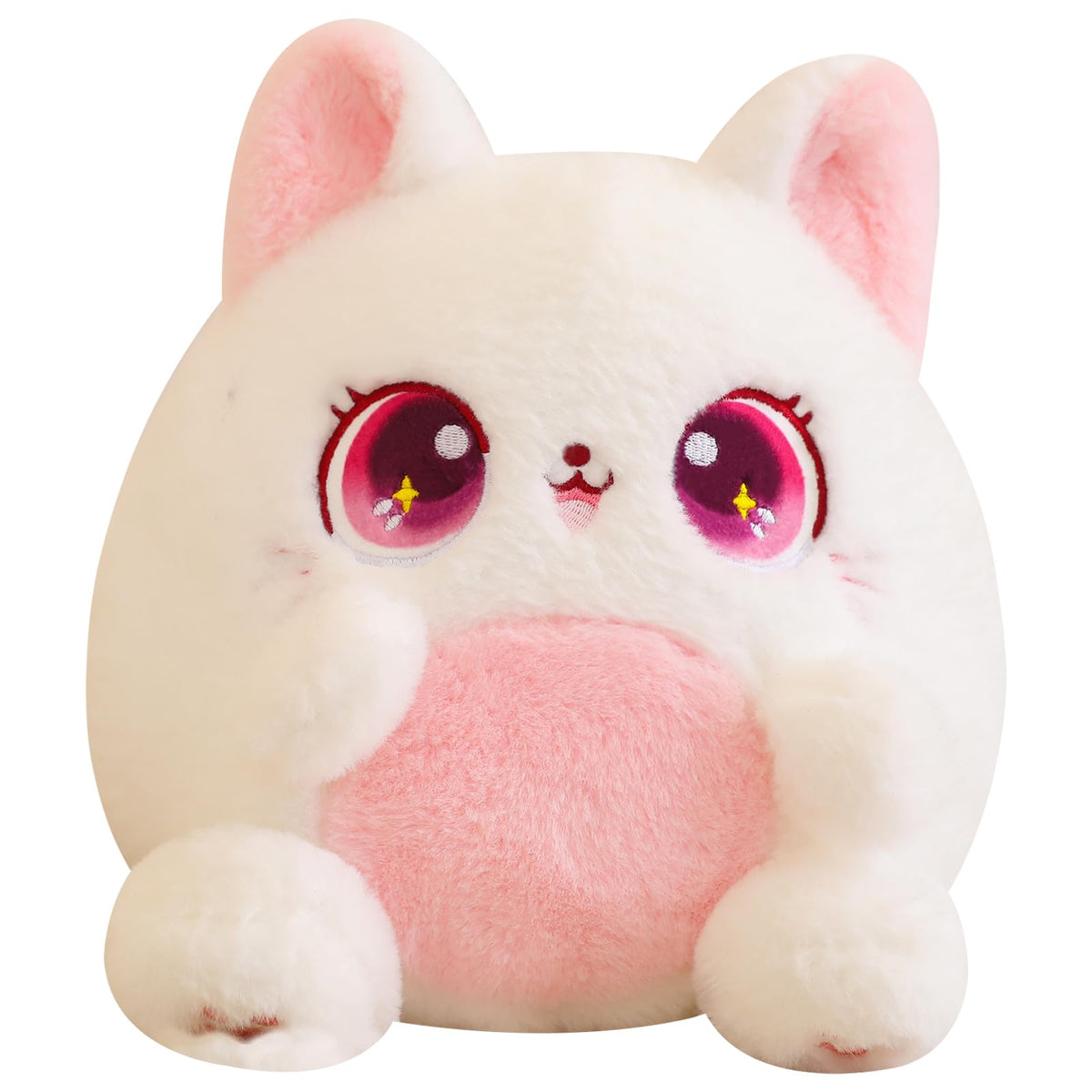 Fat Cat Plush Pillow, Green 14 Inch,Cute Stuffed Animal