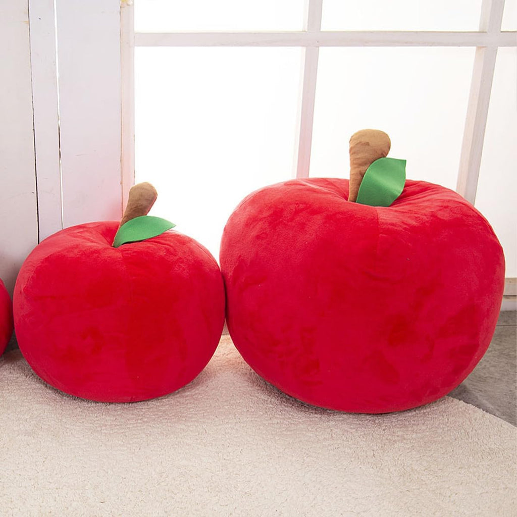 Simulation Apple Pillow Decorative Apple Shaped Throw Pillow for Couch, Sofa, Bed Soft Fruit Plush Pillows Floor Cushion for Home Decor, Living Room, Bedroom, Office (Red, 7.87inch)