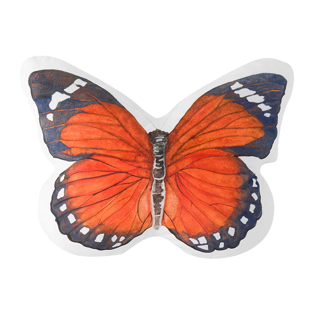 JWH 3D Butterfly Pillow Decorative Plush Throw Pillow Colorful Animal Print Cushion with PP Cotton Filling for Bed Couch Living Room Bedroom Farmhouse 13x15 Inch Blue