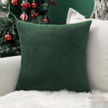 MIULEE 12x20 Inch Lumbar Velvet Christmas Throw Pillow Cover Army Green