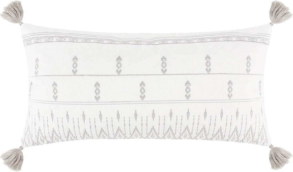 Levtex Home - Adare Taupe - Decorative Pillow (18x18in.) - Floral - Taupe, Grey and Cream