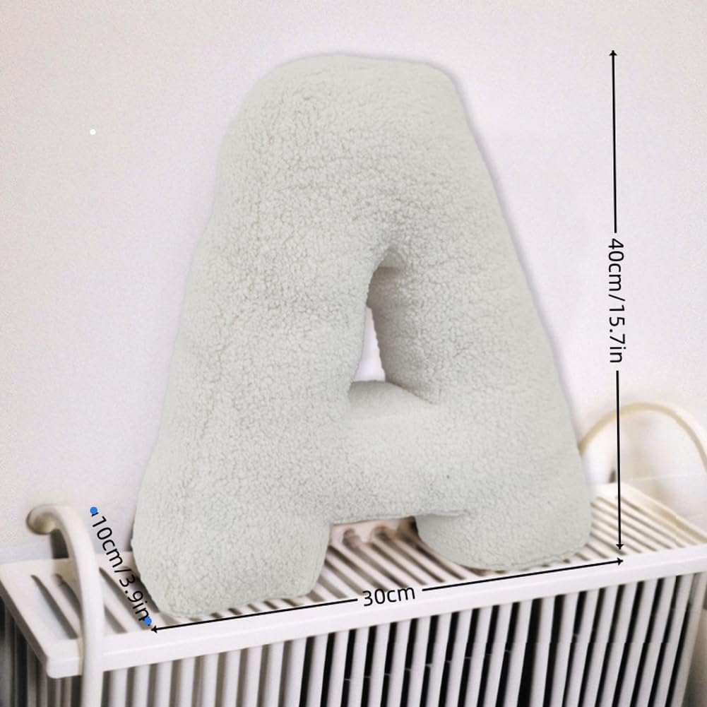 Letter Plush Pillow, Letter Hugging Throw Pillows, Decorative Initial Letter Shaped Throw Pillows for Bed Couch, Letter Pillows English Alphabet A to Z for Sofa Bedroom Living Room Decor (A)