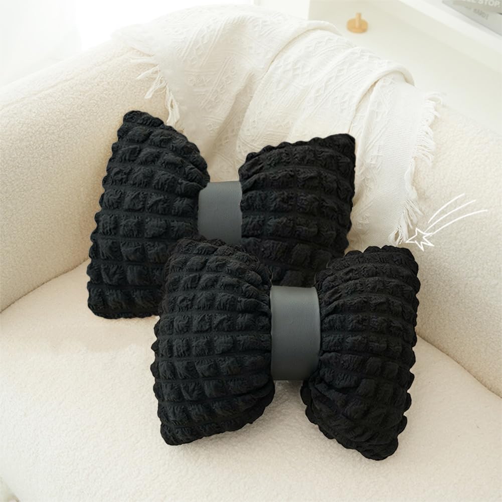 2 Pcs Bow Shaped Throw Pillow Bowknot Cushion Bow Lumbar Pillow Home Decorative Throw Pillows for Bed Couch Living Room Decor