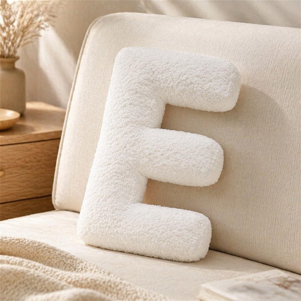 Letter Plush Pillow, Letter Hugging Throw Pillows, Decorative Initial Letter Shaped Throw Pillows for Bed Couch, Letter Pillows English Alphabet A to Z for Sofa Bedroom Living Room Decor (A)