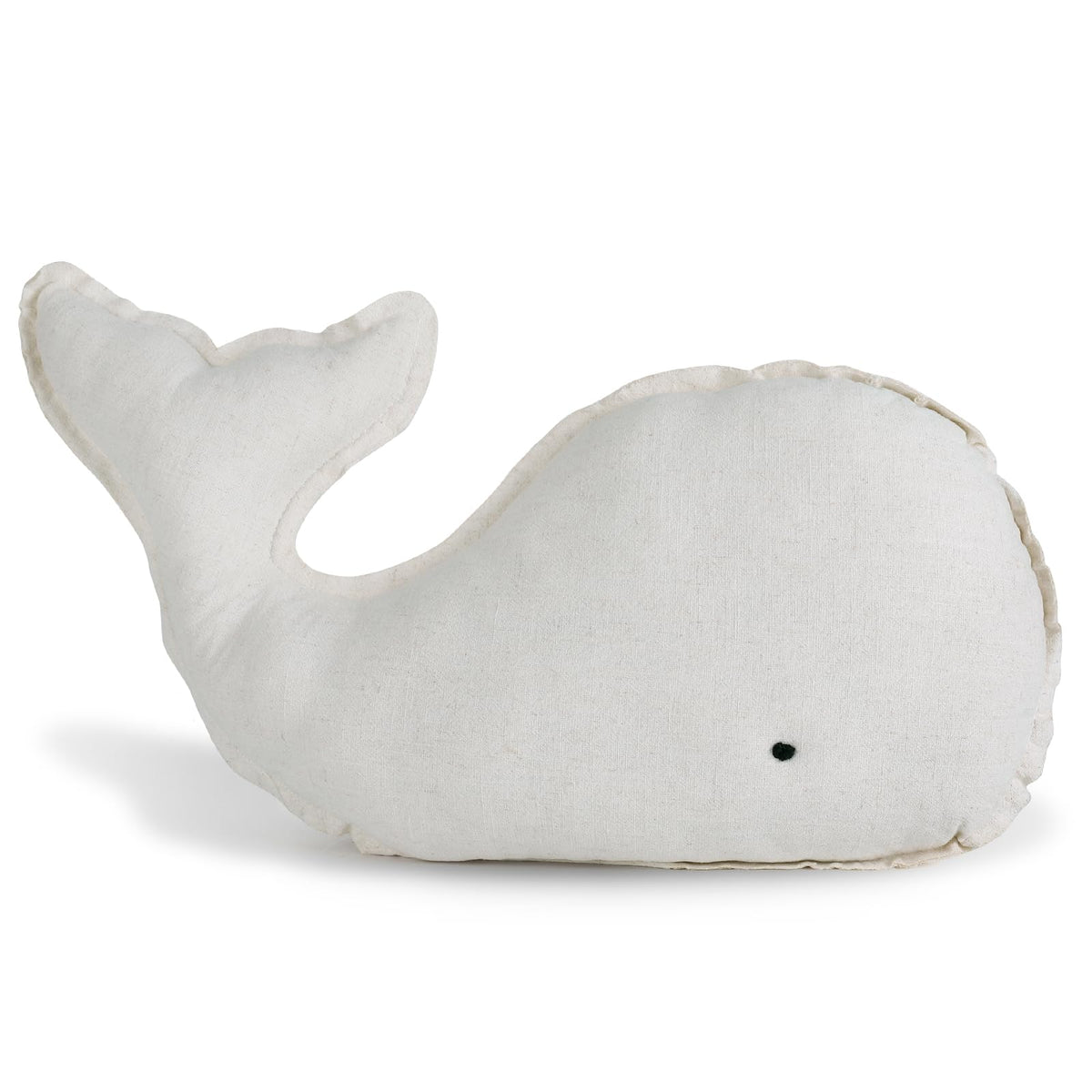 Marble Empire Whale Pillow Linen, Whale Throw Pillows with Free Style Edge,Coastal Ocean Decorative Pillow for Couch Sofa (Natrual Beige)