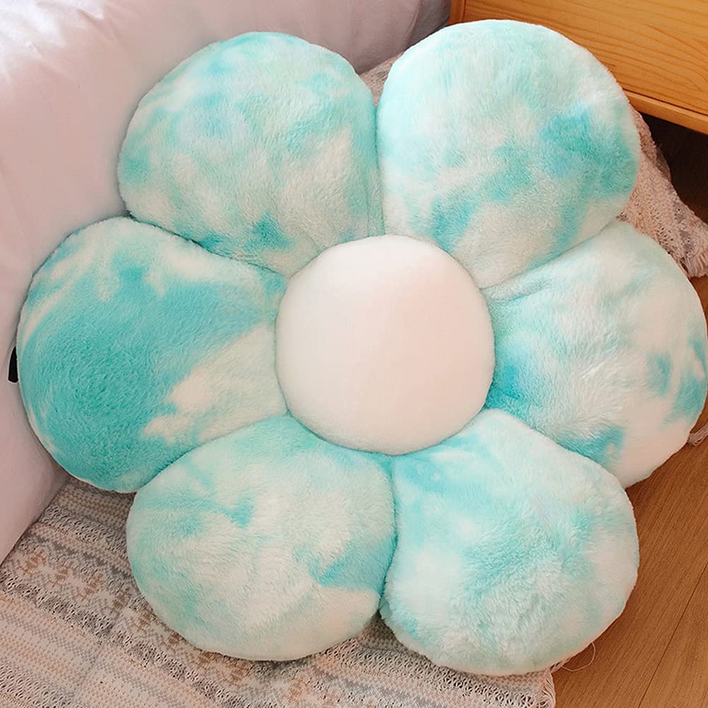 lannery Flower Plush Throw Pillows, Flower Floor Pillow Seating Cushion Toy for Reading, Room, Watching TV (11.8", White-2)