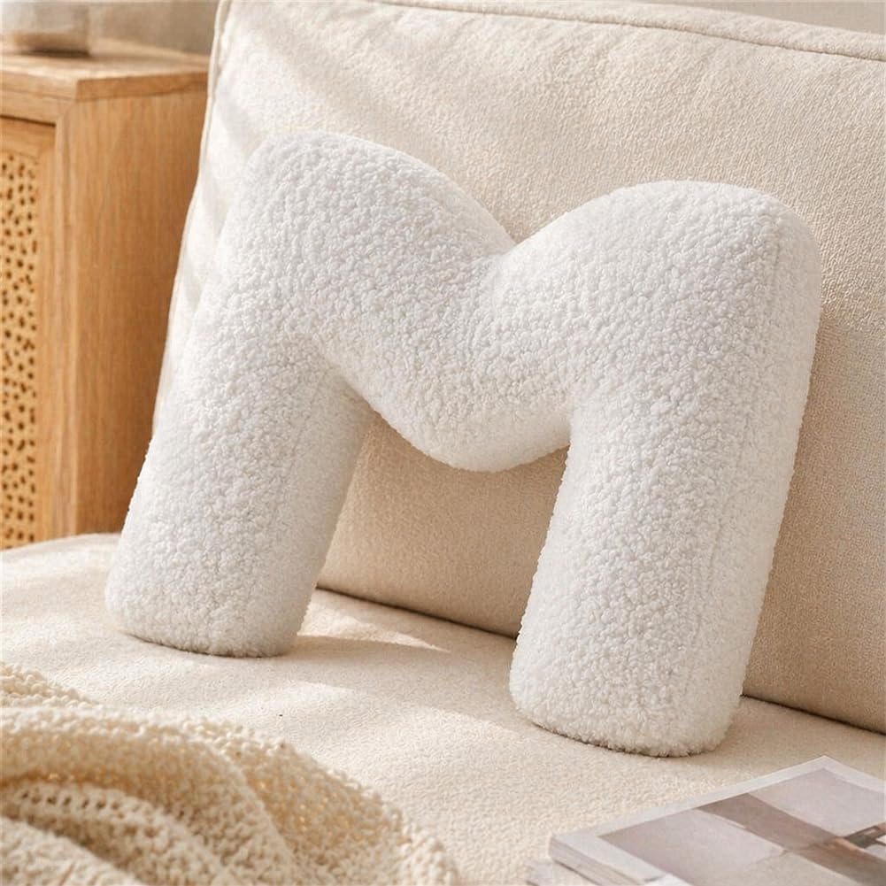 Letter Plush Pillow, Letter Hugging Throw Pillows, Decorative Initial Letter Shaped Throw Pillows for Bed Couch, Letter Pillows English Alphabet A to Z for Sofa Bedroom Living Room Decor (A)