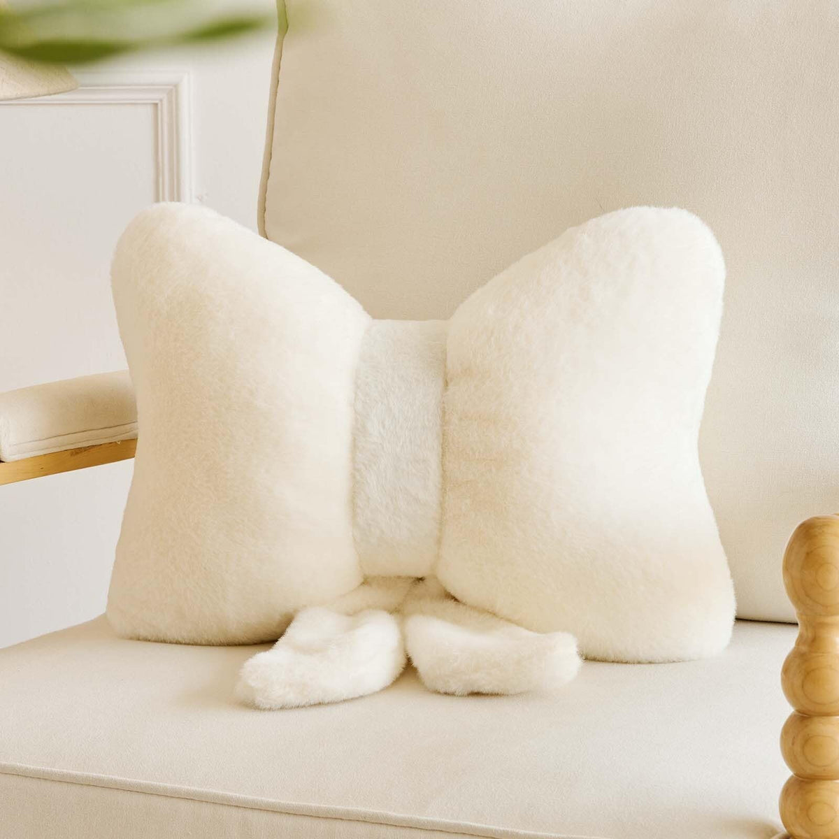 Lfsaaj Bowknot Pillow Pink Cute Bow Decorative Throw Pillows 12" Aesthetic Home Decor Bow Cushions Butterfly Knot Plush Pillow for Bedroom Couch