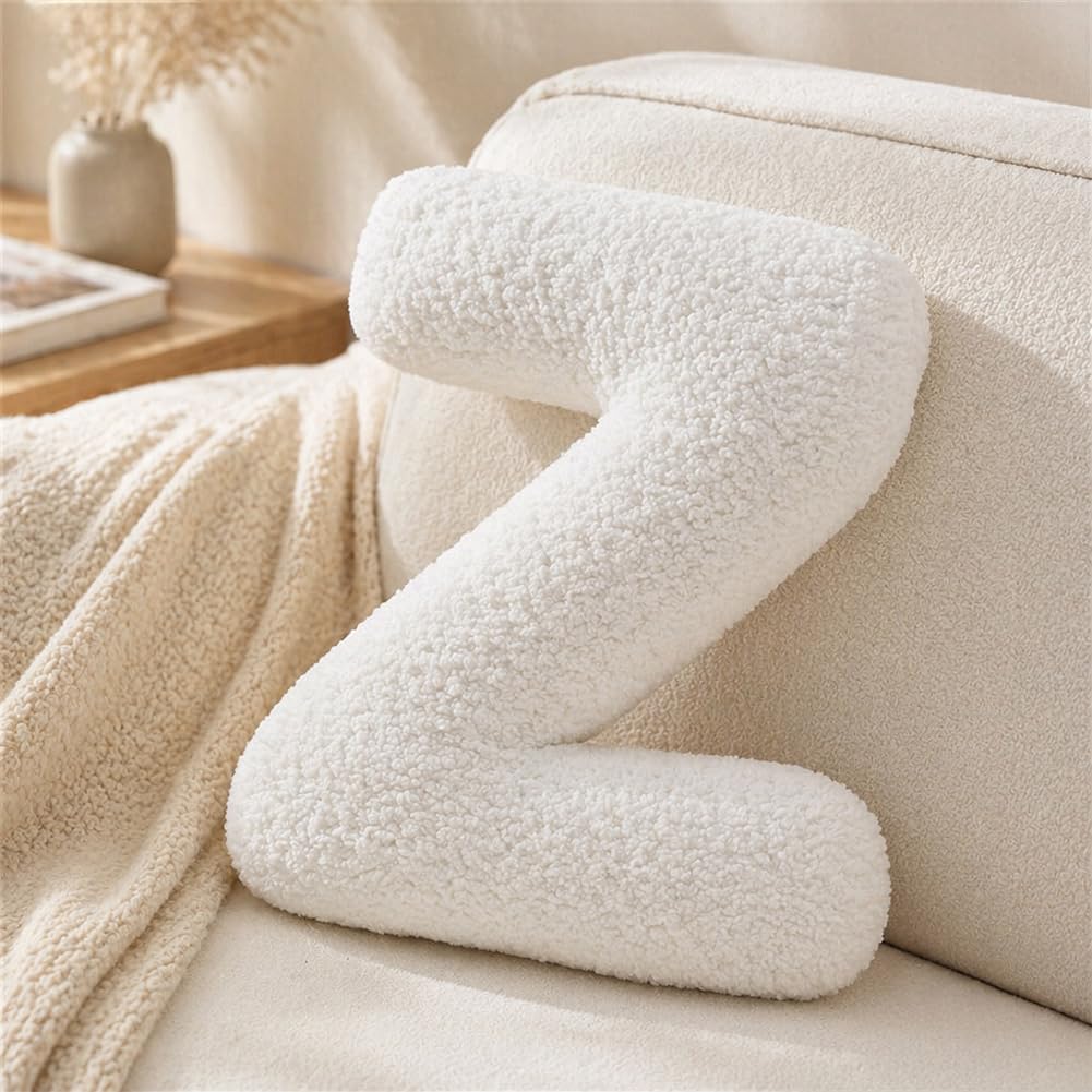 Letter Plush Pillow, Letter Hugging Throw Pillows, Decorative Initial Letter Shaped Throw Pillows for Bed Couch, Letter Pillows English Alphabet A to Z for Sofa Bedroom Living Room Decor (A)