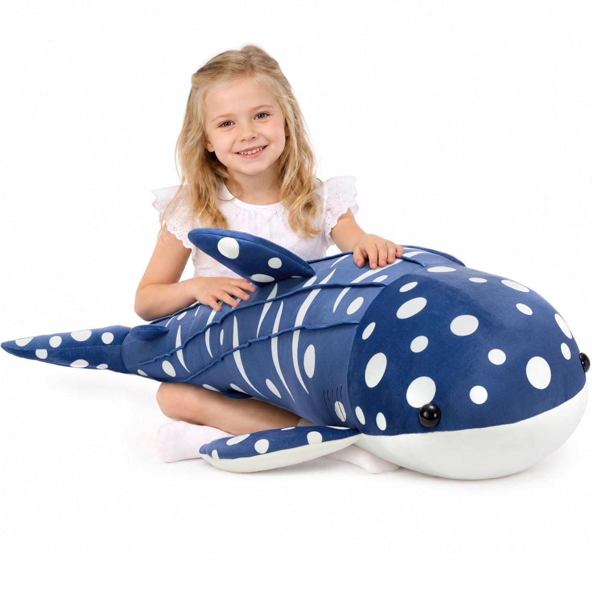 Tezituor 43" Pink Whale Stuffed Animal, Giant Whale Plush Pillow for Girls
