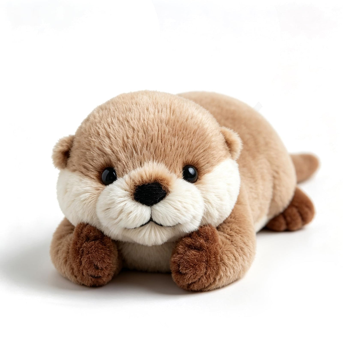 Lying Brown Otter Plush Throw Pillow – Cute Lying Pose, a Soft Cushion & Stylish Decor Stuffed Toy in One.
