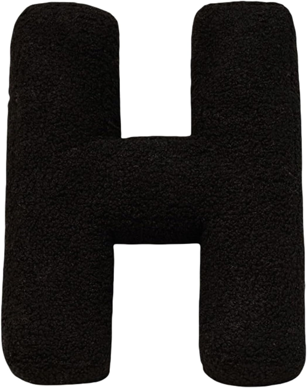 MOJUN Black Letter Pillows Cute Soft Plush Initial Letter Throw Cushion Decorative English Alphabet A to Z Letter Hugging Throw Pillows for Sofa Couch Bed Car Living Room Decoration Photo Prop, H