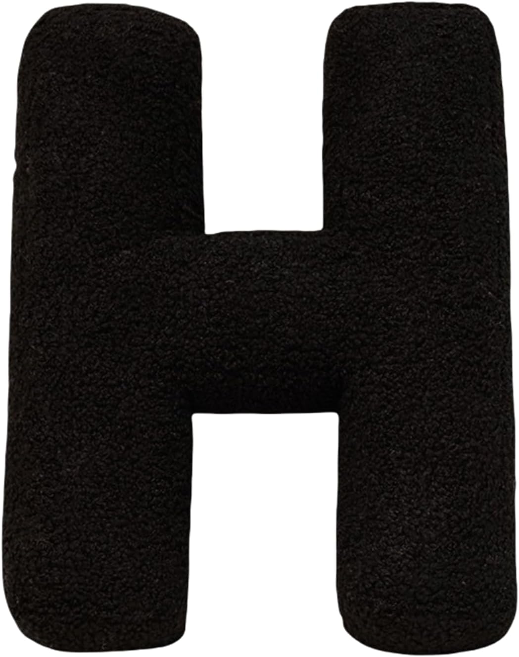 MOJUN Black Letter Pillows Cute Soft Plush Initial Letter Throw Cushion Decorative English Alphabet A to Z Letter Hugging Throw Pillows for Sofa Couch Bed Car Living Room Decoration Photo Prop, H
