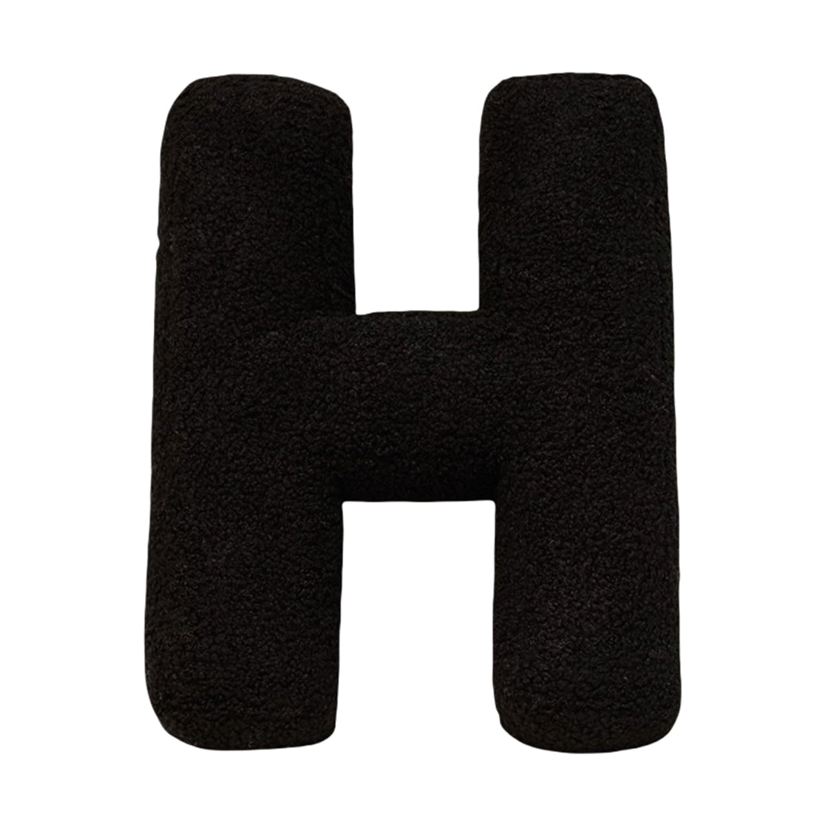 MOJUN Black Letter Pillows Cute Soft Plush Initial Letter Throw Cushion Decorative English Alphabet A to Z Letter Hugging Throw Pillows for Sofa Couch Bed Car Living Room Decoration Photo Prop, H