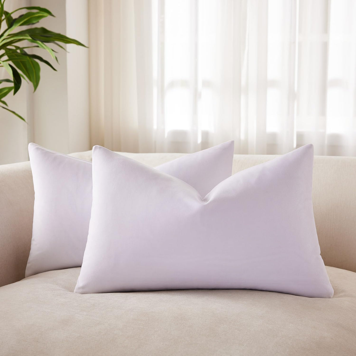 Velvet Throw Pillow Covers 18x18 for Couch Bed Sofa,Eggplant Purple