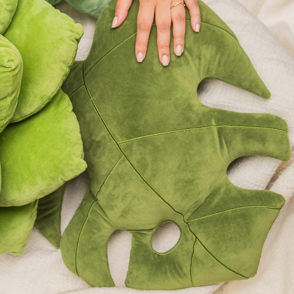Green Philosophy Co. - Leaf™ Pillow - Monstera Mossy Earth - 17x16 in