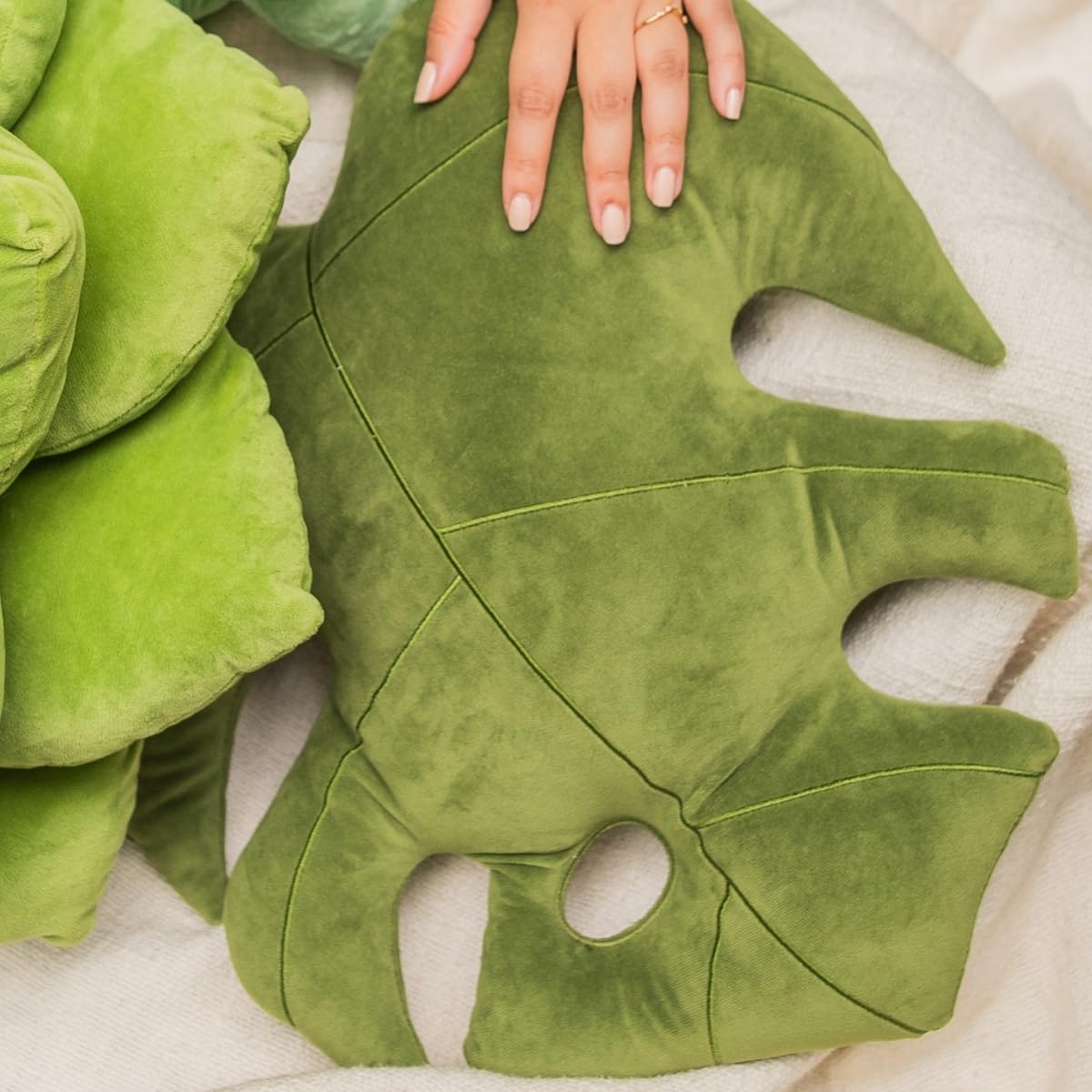 Green Philosophy Co. - Leaf™ Pillow - Monstera Mossy Earth - 17x16 in