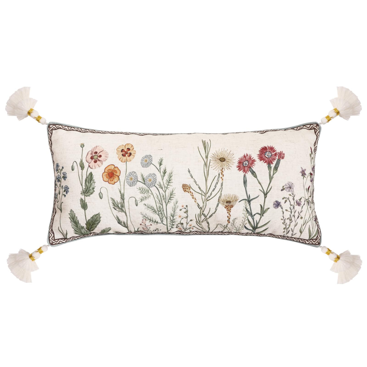 ISAENNE Vintage Elegant Linen Square Throw Pillow Cover,18"x18"-Albano A