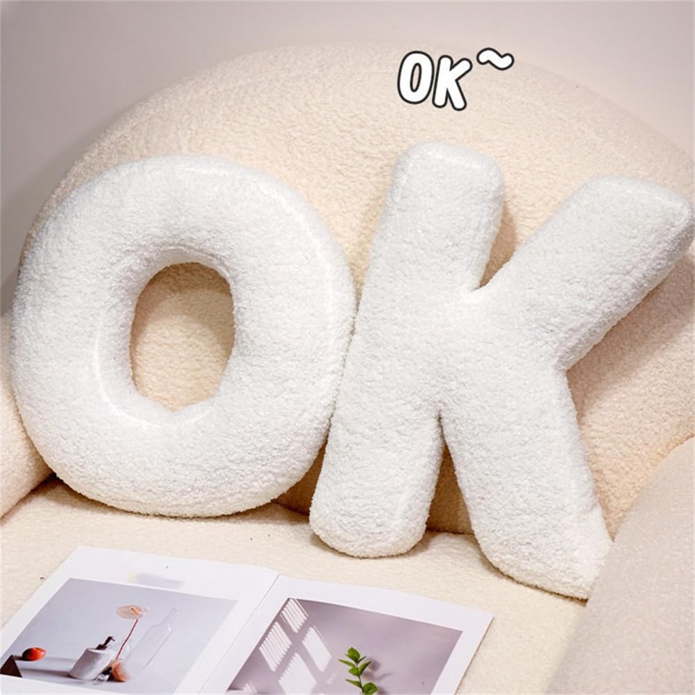 Letter Plush Pillow, Letter Hugging Throw Pillows, Decorative Initial Letter Shaped Throw Pillows for Bed Couch, Letter Pillows English Alphabet A to Z for Sofa Bedroom Living Room Decor (A)