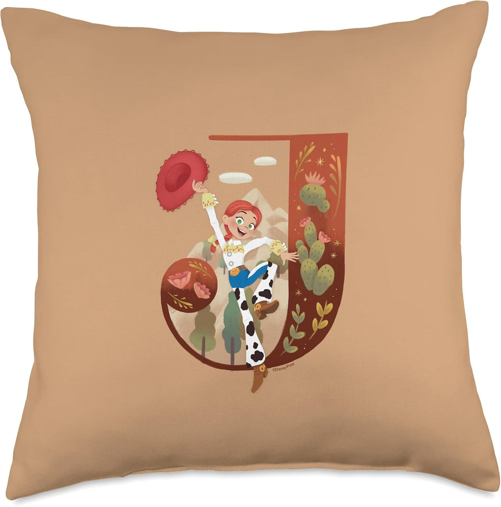 Disney and Pixar Alphabet Monogram Toy Story Letter J Jessie Throw Pillow