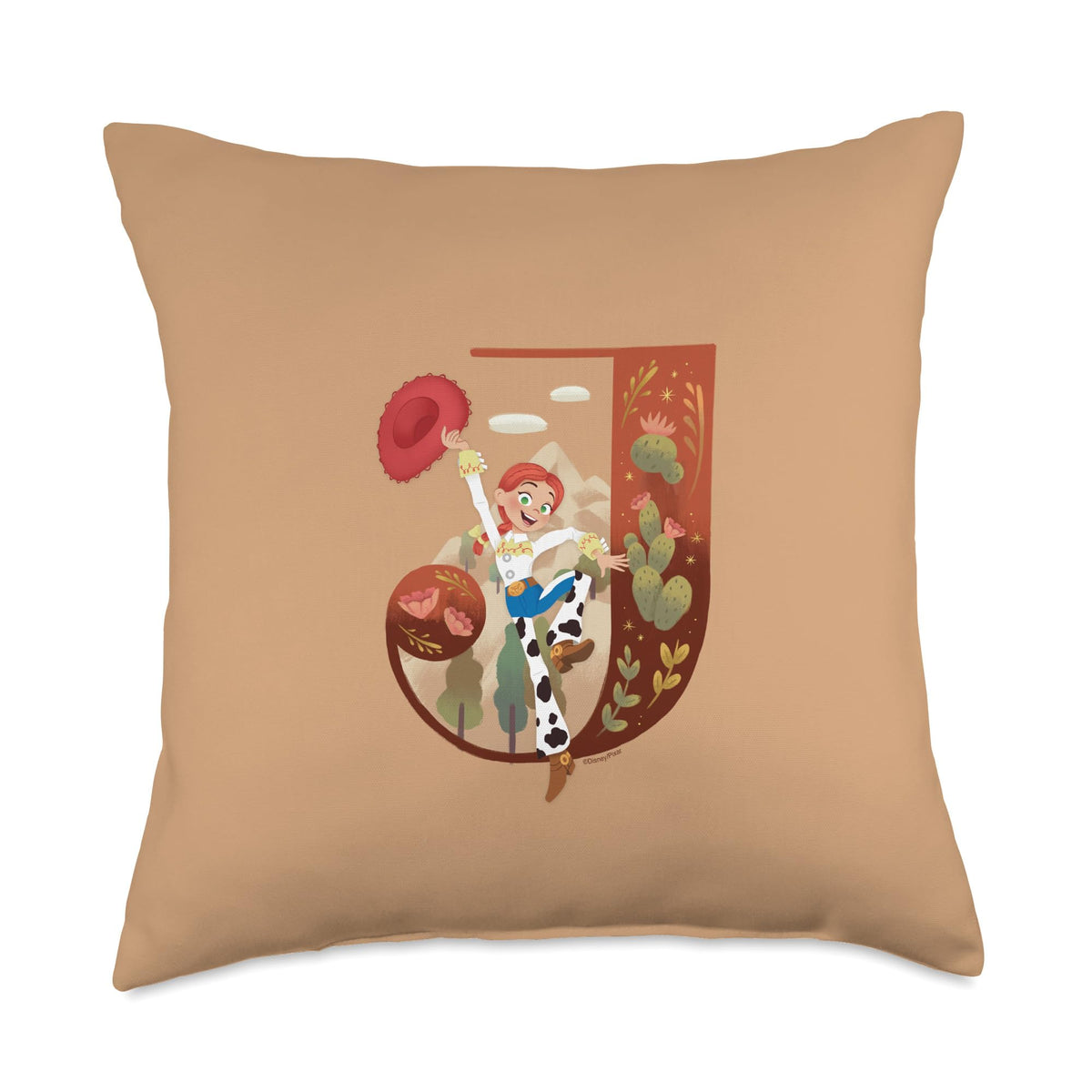 Disney and Pixar Alphabet Monogram Toy Story Letter J Jessie Throw Pillow