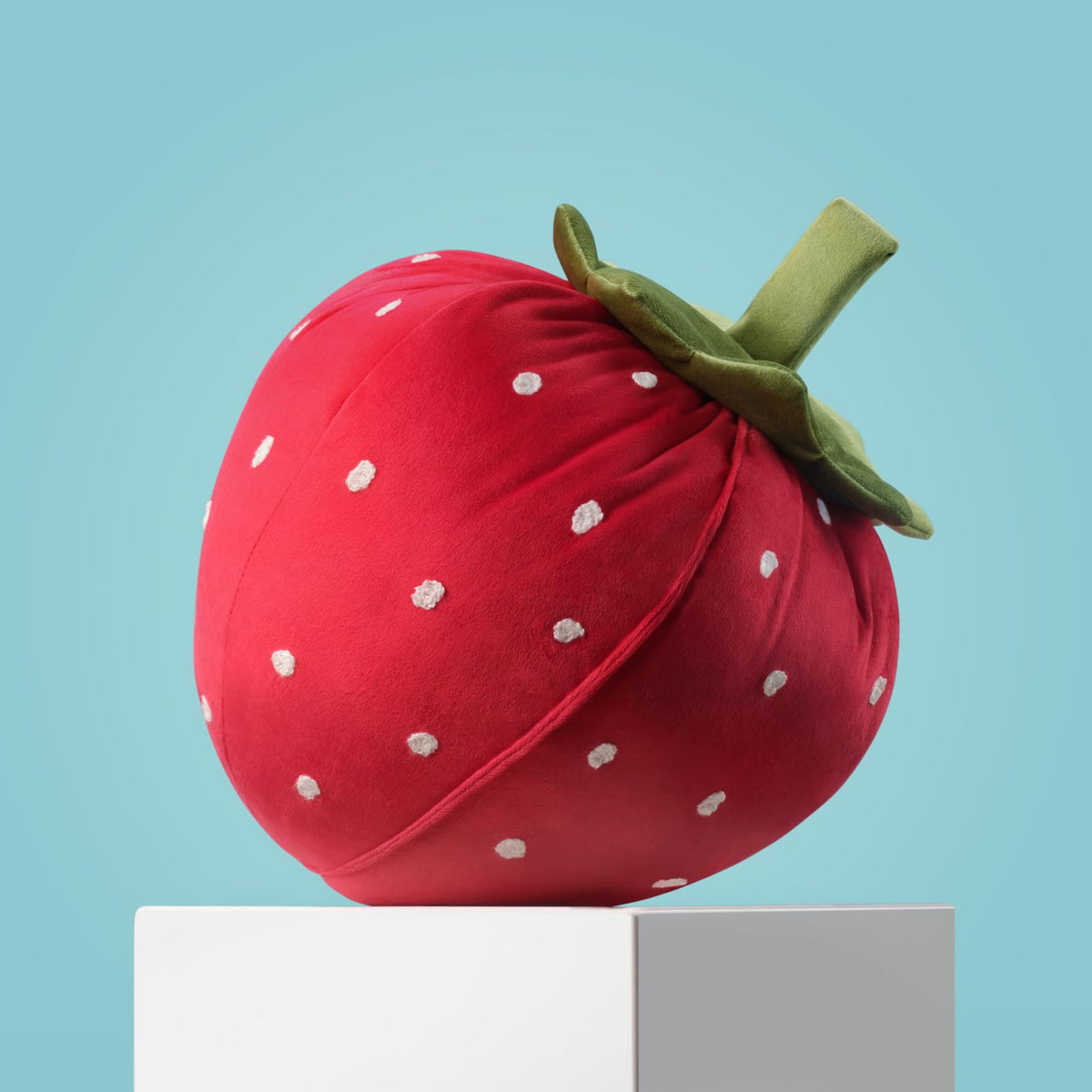 Phantoscope Fruit Shaped Pillow Series - Fig Shaped Throw Pillow, Fun Home Decor of Fruit Themed Cushions, Fall Decorative Pillow for Couch, Bed and Chair, Pink and Green, 15 x13 inches