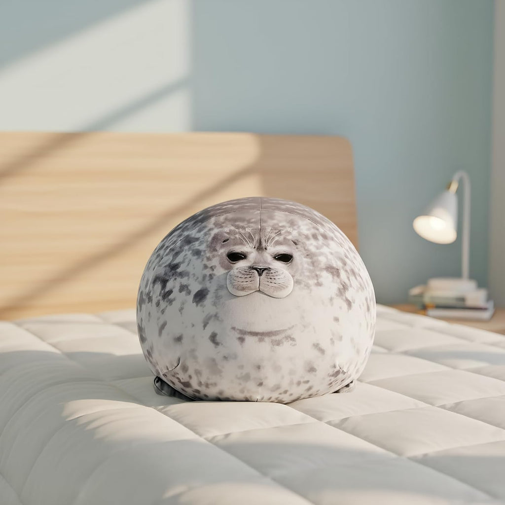 1 Piece Sea Lion Shaped Plush Throw Pillow Grey Chair Cushion Cute Pillows King Size Couch Pillow Funny Decorative Bed Pillows Fashion Seating Cushions with Bedroom Decoration (Grey, 60cm-730g)