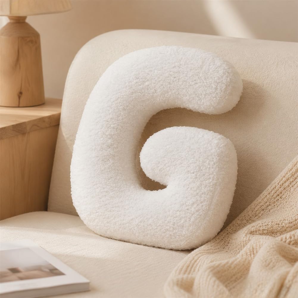 Letter Plush Pillow, Letter Hugging Throw Pillows, Decorative Initial Letter Shaped Throw Pillows for Bed Couch, Letter Pillows English Alphabet A to Z for Sofa Bedroom Living Room Decor (A)