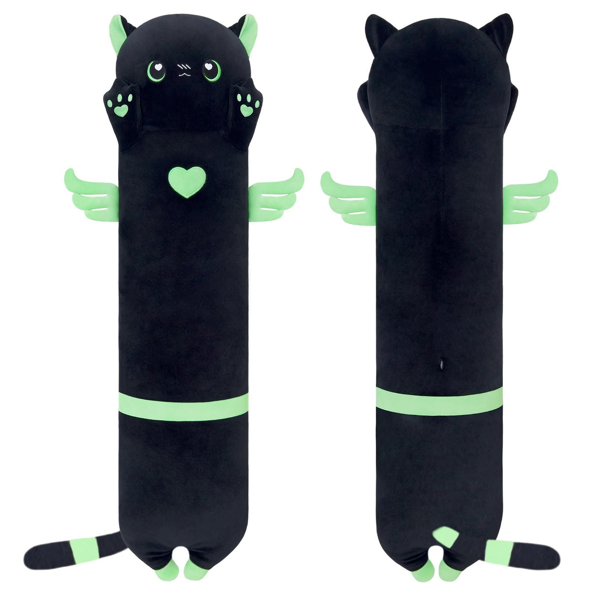 Cat Soft Plush Pillow Cute Cat Plush, Long Stuffed Cat Toy Kitten Gift for Kids Girlfriend(50CM,White)