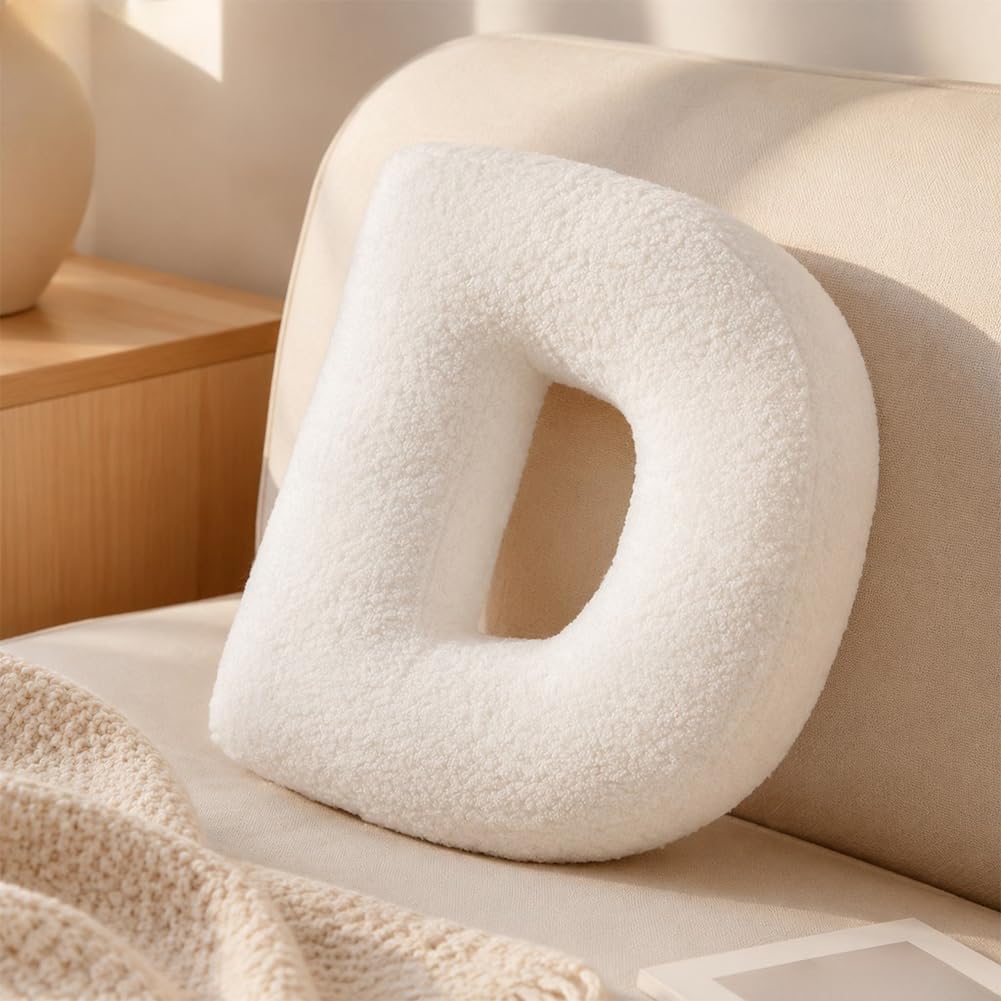 Letter Plush Pillow, Letter Hugging Throw Pillows, Decorative Initial Letter Shaped Throw Pillows for Bed Couch, Letter Pillows English Alphabet A to Z for Sofa Bedroom Living Room Decor (A)