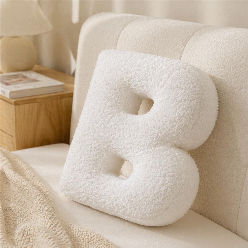 Letter Plush Pillow, Letter Hugging Throw Pillows, Decorative Initial Letter Shaped Throw Pillows for Bed Couch, Letter Pillows English Alphabet A to Z for Sofa Bedroom Living Room Decor (A)