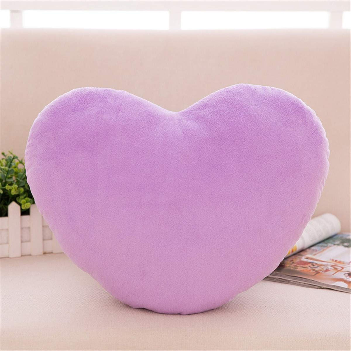S_SSOY Plush Pillow Heart Shape Cushion Fluffy Throw Pillows Decorative Back Cushions for Friends Valentine's Day (Light Yellow)