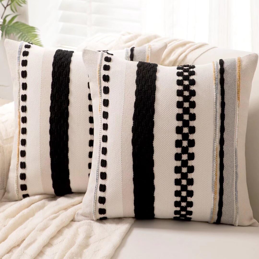 Boho Throw Pillow Covers Decorative Neutral Farmhouse Pillow case