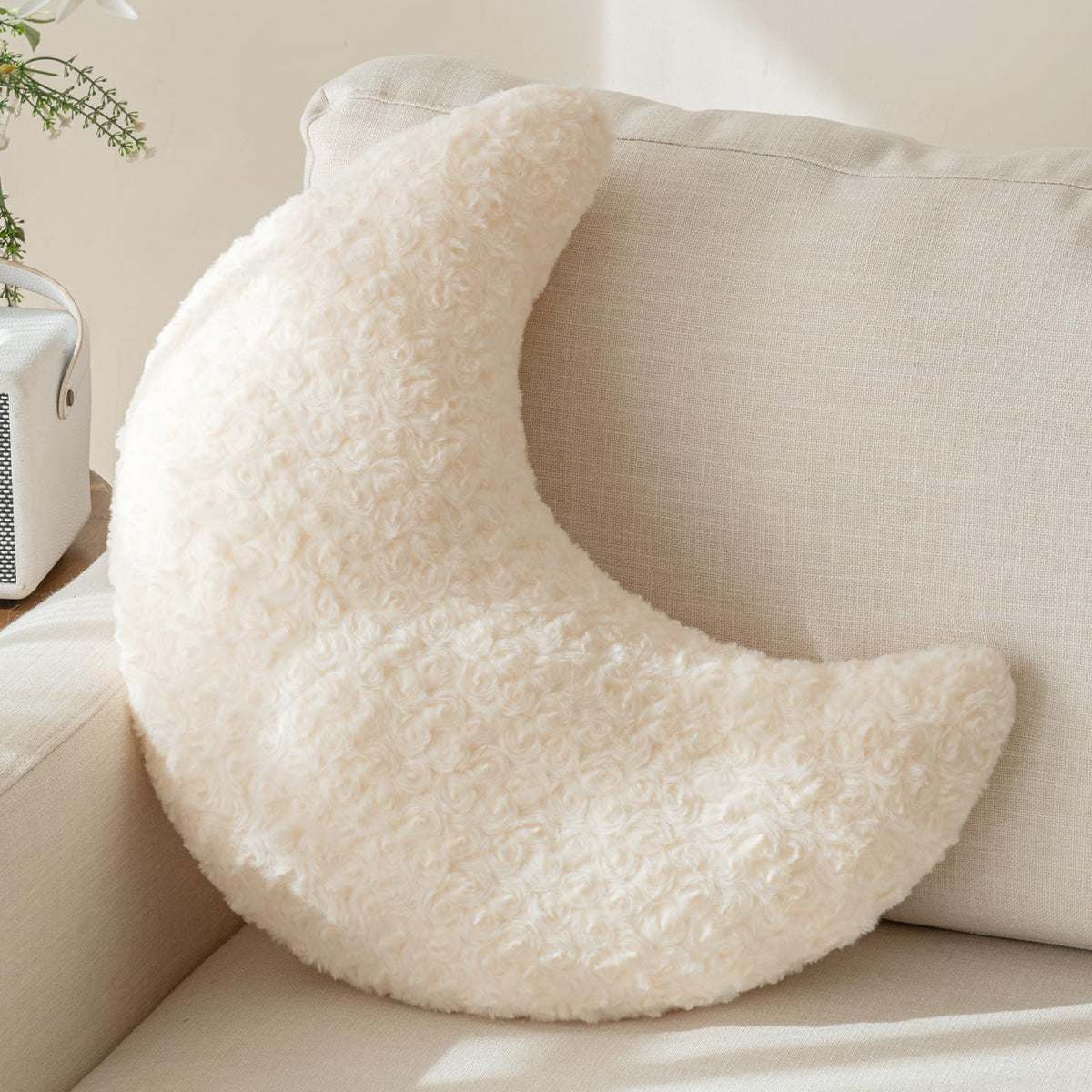 Moon Decorative Throw Pillow with Soft Plush, Lavender Purple, 14.9 Inches