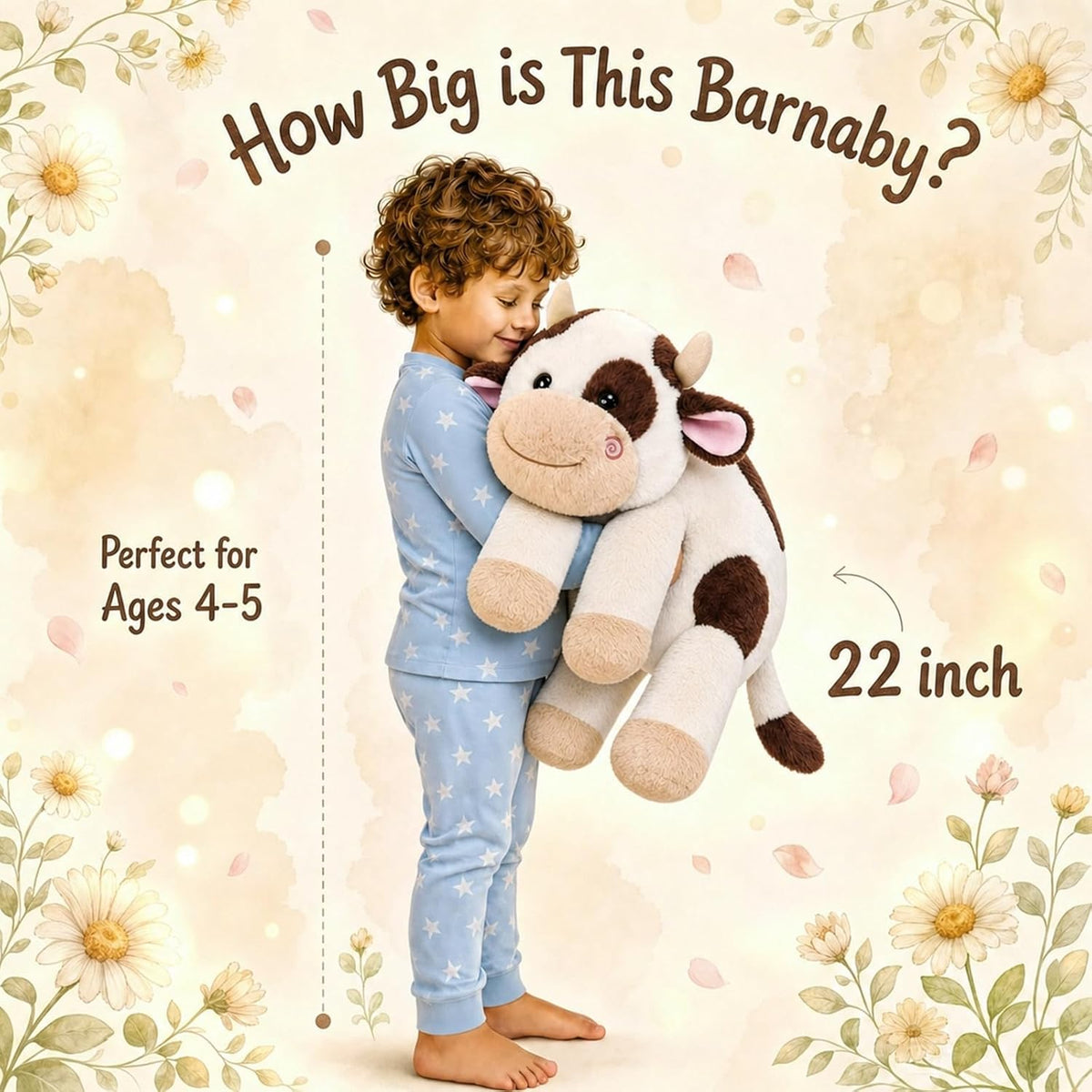 gnomantic Cow Weighted Stuffed Animals, Plush Pillow for Kids