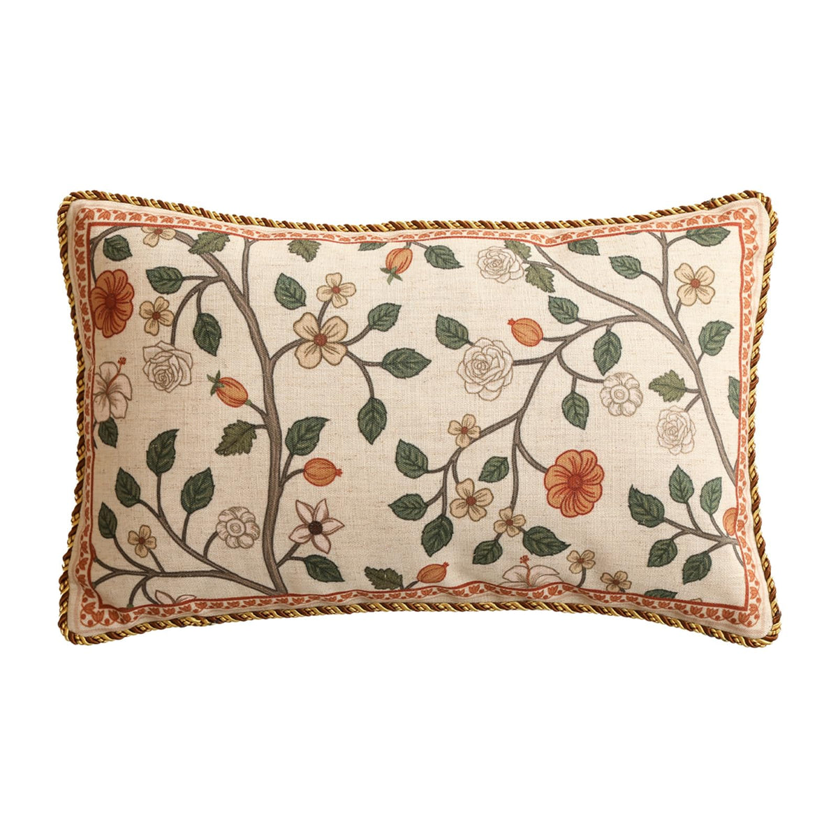 ISAENNE Vintage Elegant Linen Square Throw Pillow Cover,18"x18"-Albano A