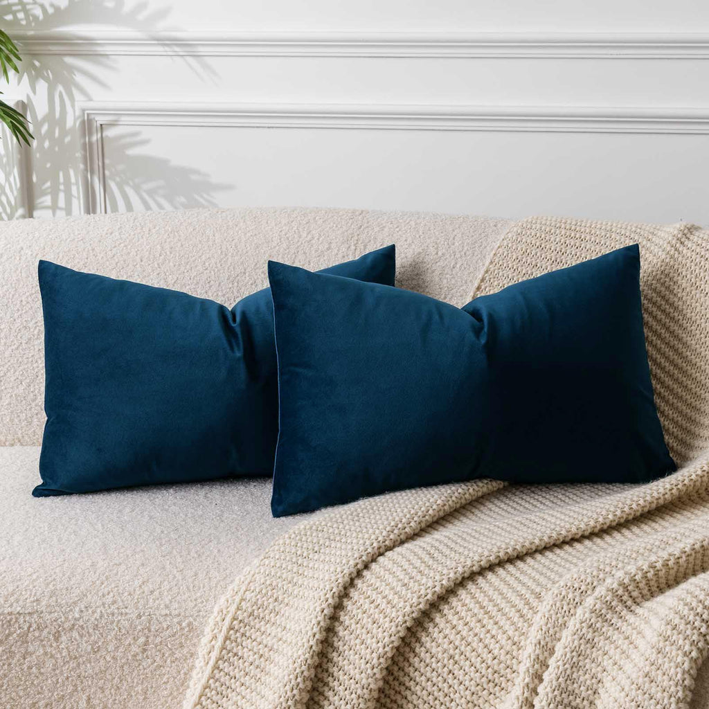 Velvet Throw Pillow Covers 18x18 for Couch Bed Sofa,Eggplant Purple