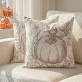 GEEORY Fall Pumpkin Throw Pillow Covers Set of 2, Navy Blue Toile 18x18