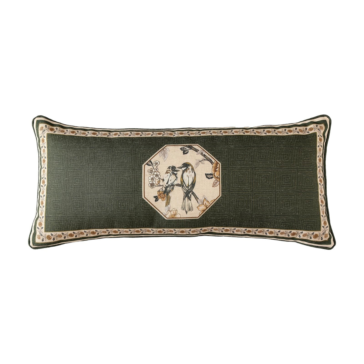 ISAENNE Vintage Elegant Linen Square Throw Pillow Cover,18"x18"-Albano A