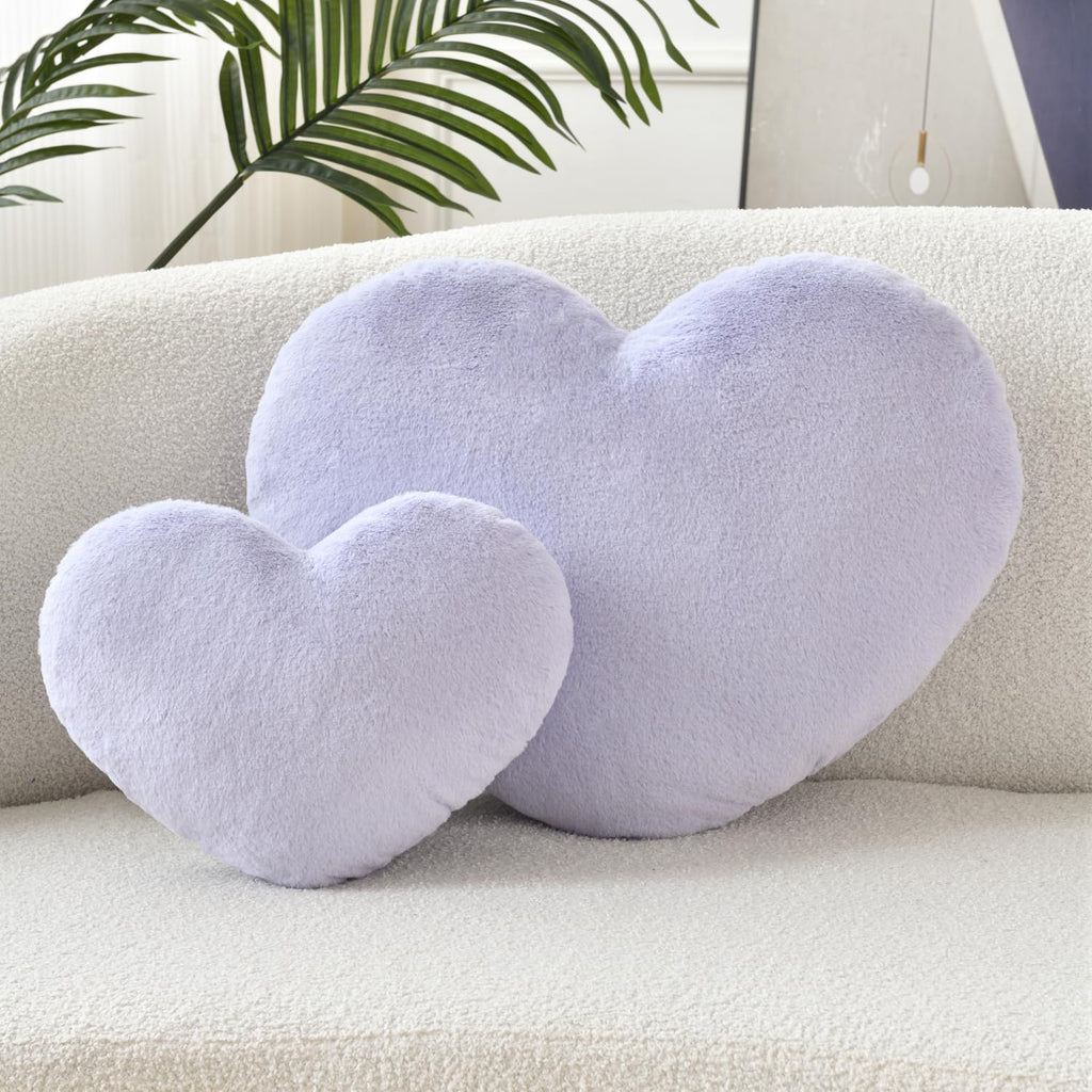 Petrella Purple Throw Pillows, Cute Decorative Heart Pillow 13 x 10 in