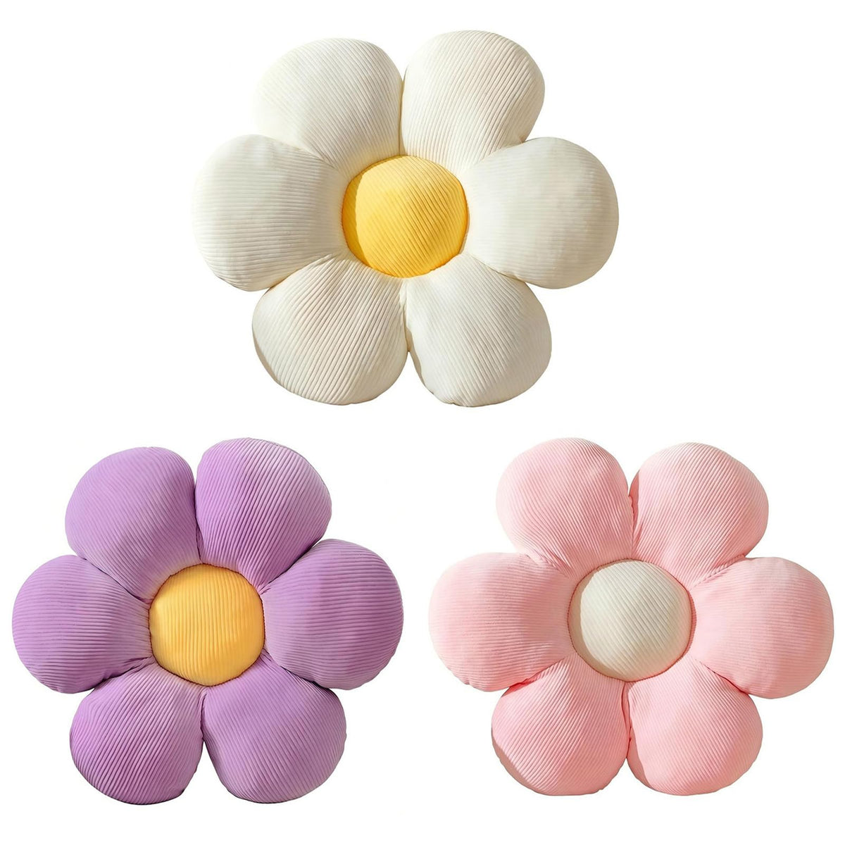 Flower Pillow,15.75" Daisy Pillow Purple Decorative Pillows
