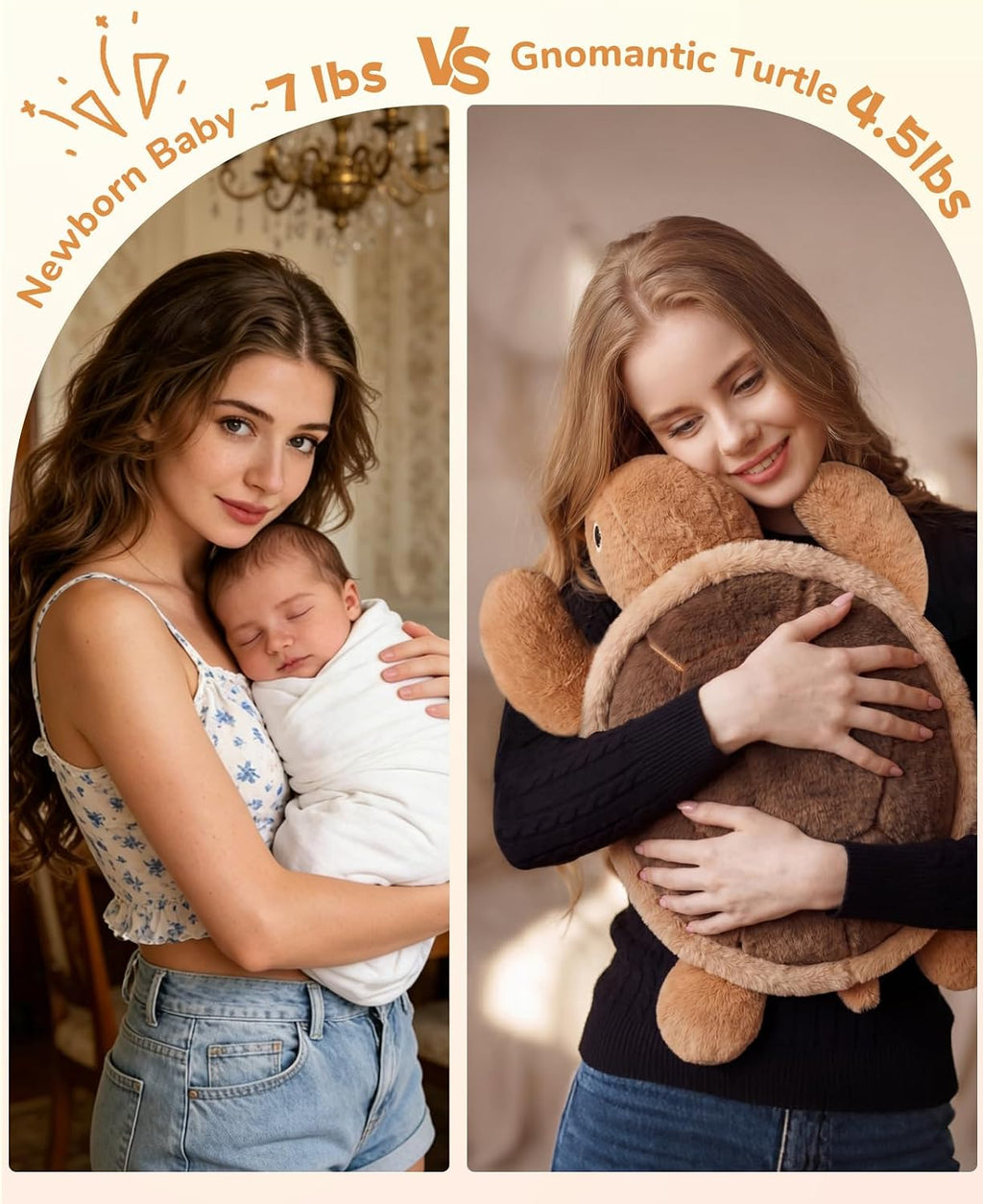 gnomantic Turtle Weighted Stuffed Animals, Plush Pillow for Kids