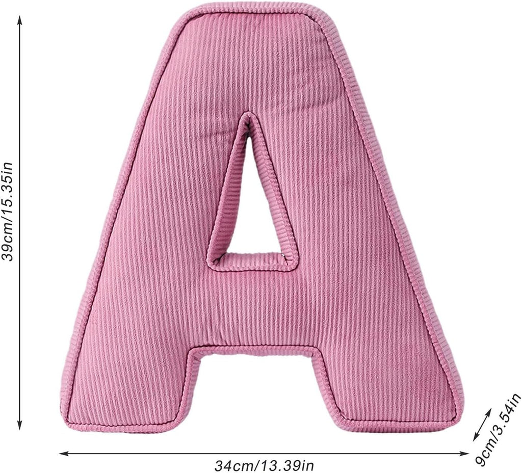 Pink Letter Plush Pillow, Letter Hugging Throw Pillows, Decorative Corduroy Initial Letter Shaped Throw Pillows, Alphabet Pillows A to Z for Sofa Bedroom Living Room (13.39, Inches, 3.54, Inches, P)